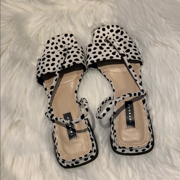 TopShop HESTER Black And White Sandals - Picture 8 of 8
